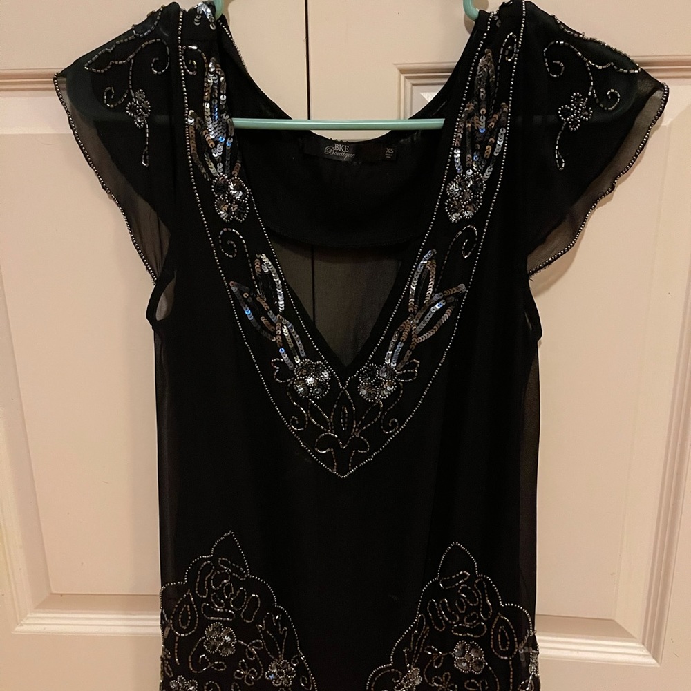 BKE Boutique beaded embellished top